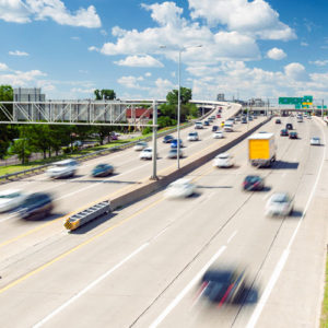 cars driving on the highway