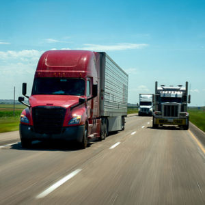 semi-trucks on a highway