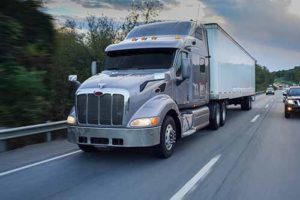 18 wheeler semi truck on the road